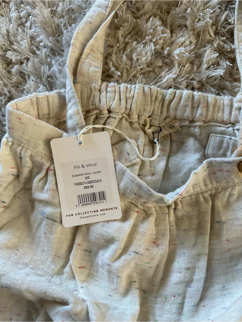 Fin & Vince Suspender Short Confetti *READ*